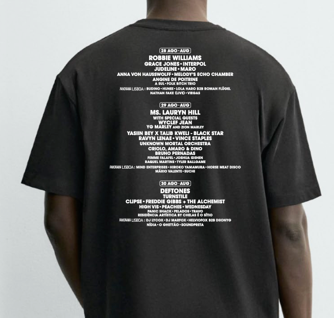 MEO KALORAMA T-shirt Preta Line-Up 2026 - Collect at merch stand