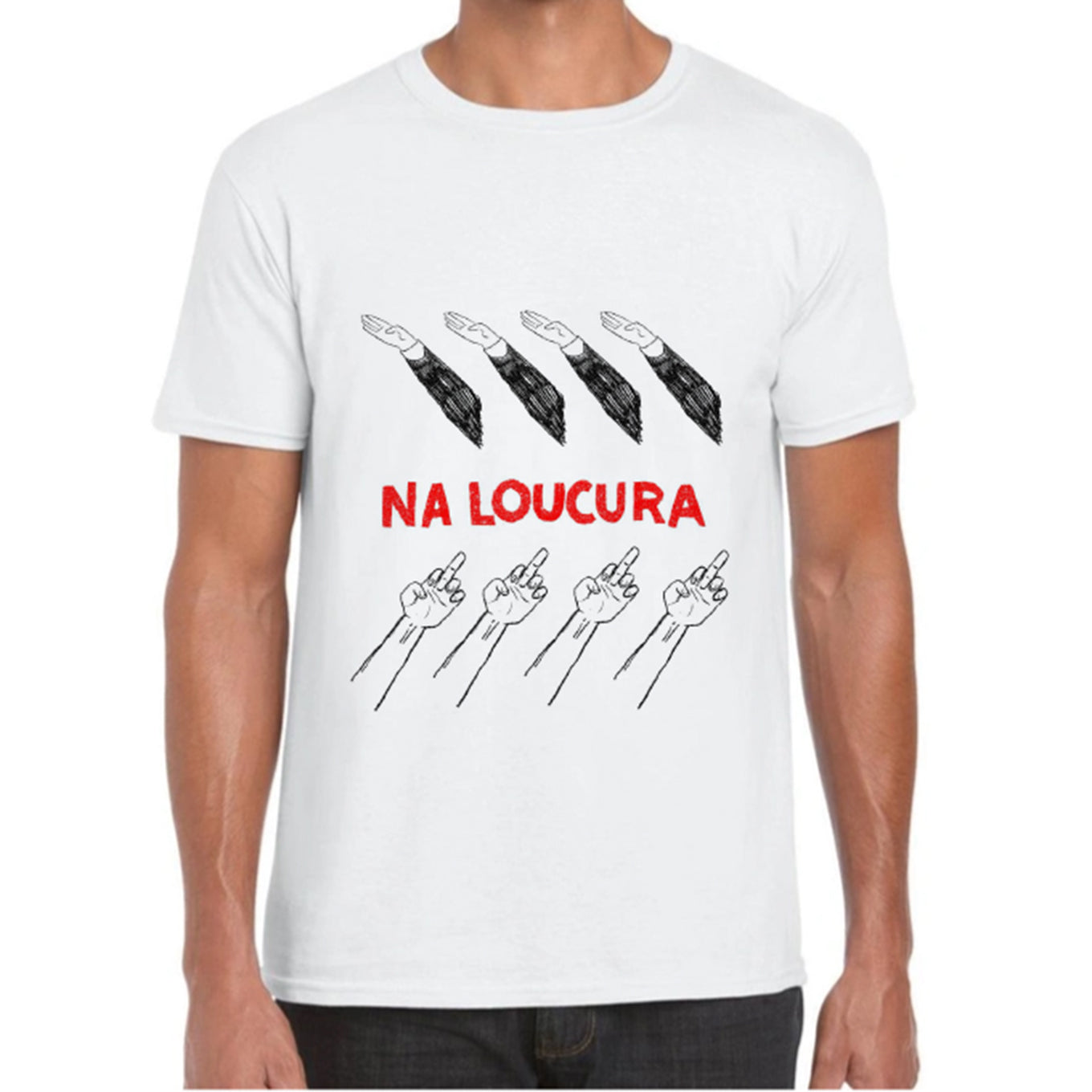 CARLÃO - T-shirt Na Loucura - Branca