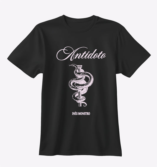 Inês Monstro - T-shirt Antídoto - Design Branco
